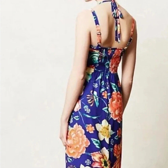 Moulinette Soeurs  (Anthropologie) Anona Blue Floral Midi size 4 - Picture 2 of 9